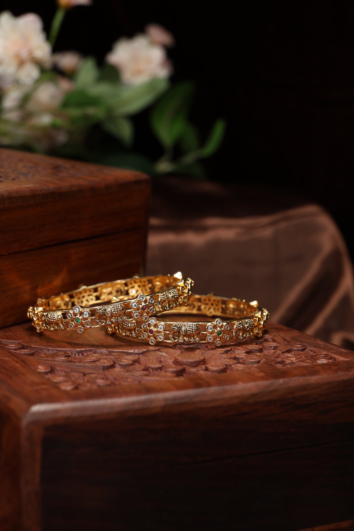 cute elephante mottif with stone bangles