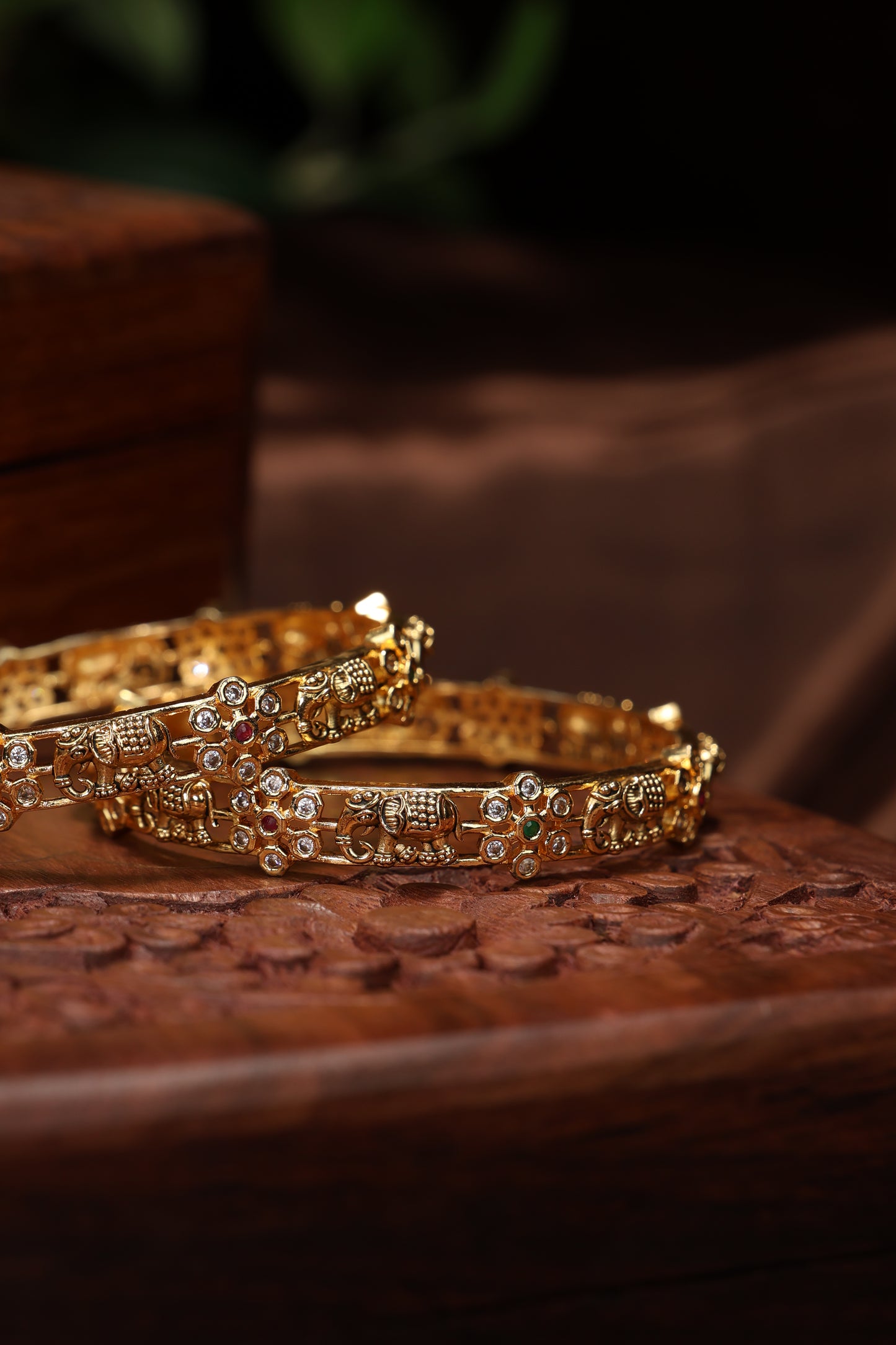 cute elephante mottif with stone bangles