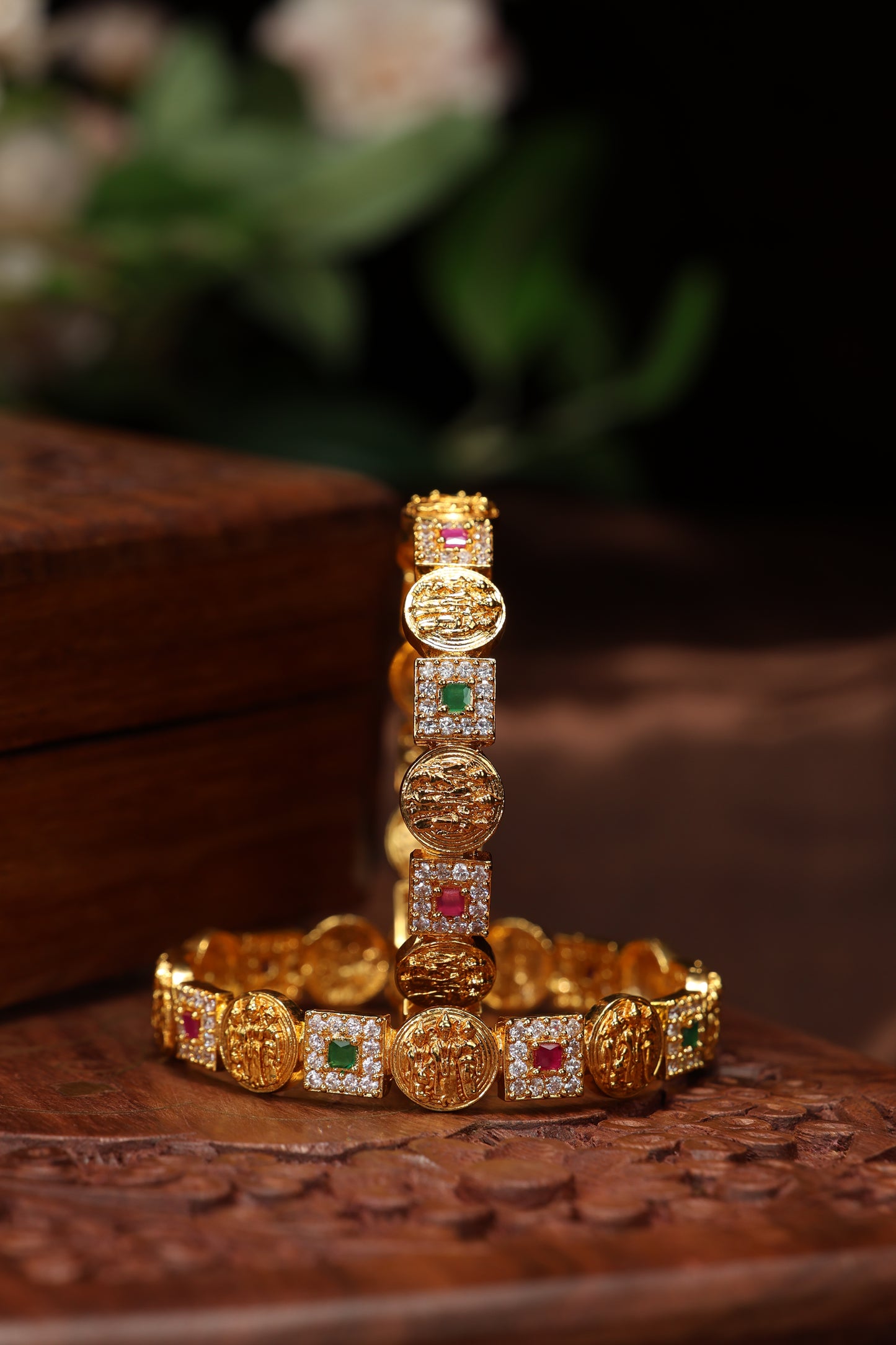 antique coin lakshmi bangles