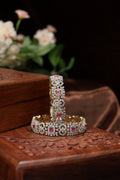 american diamond pink stone bangles