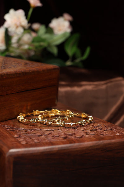 Simple lakshmi with single stone bangles