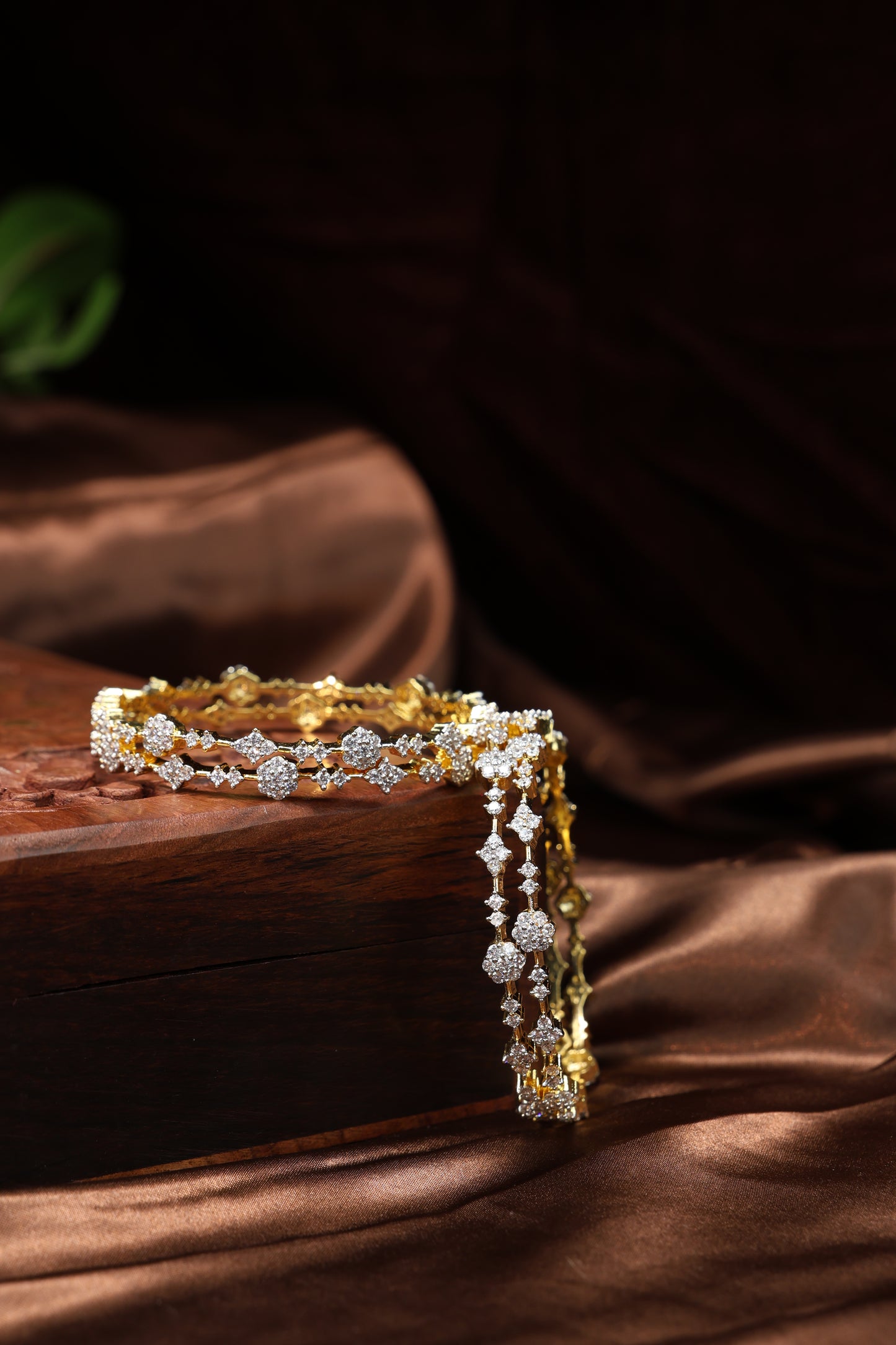 cz stones diamond inspired bangles-4pcs