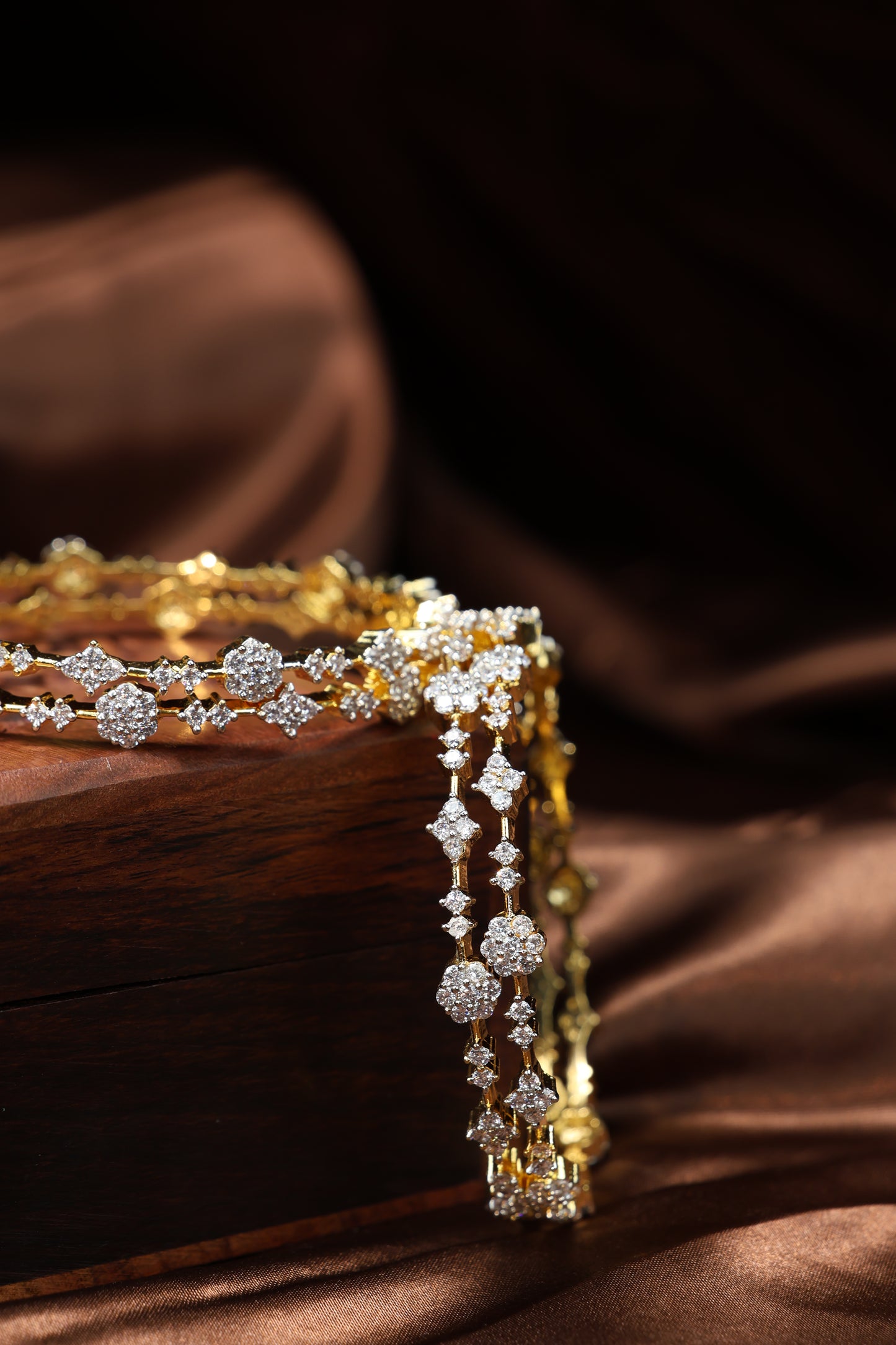 cz stones diamond inspired bangles-4pcs