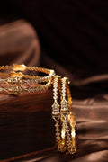 elegant single line stone with lakshmi bangles