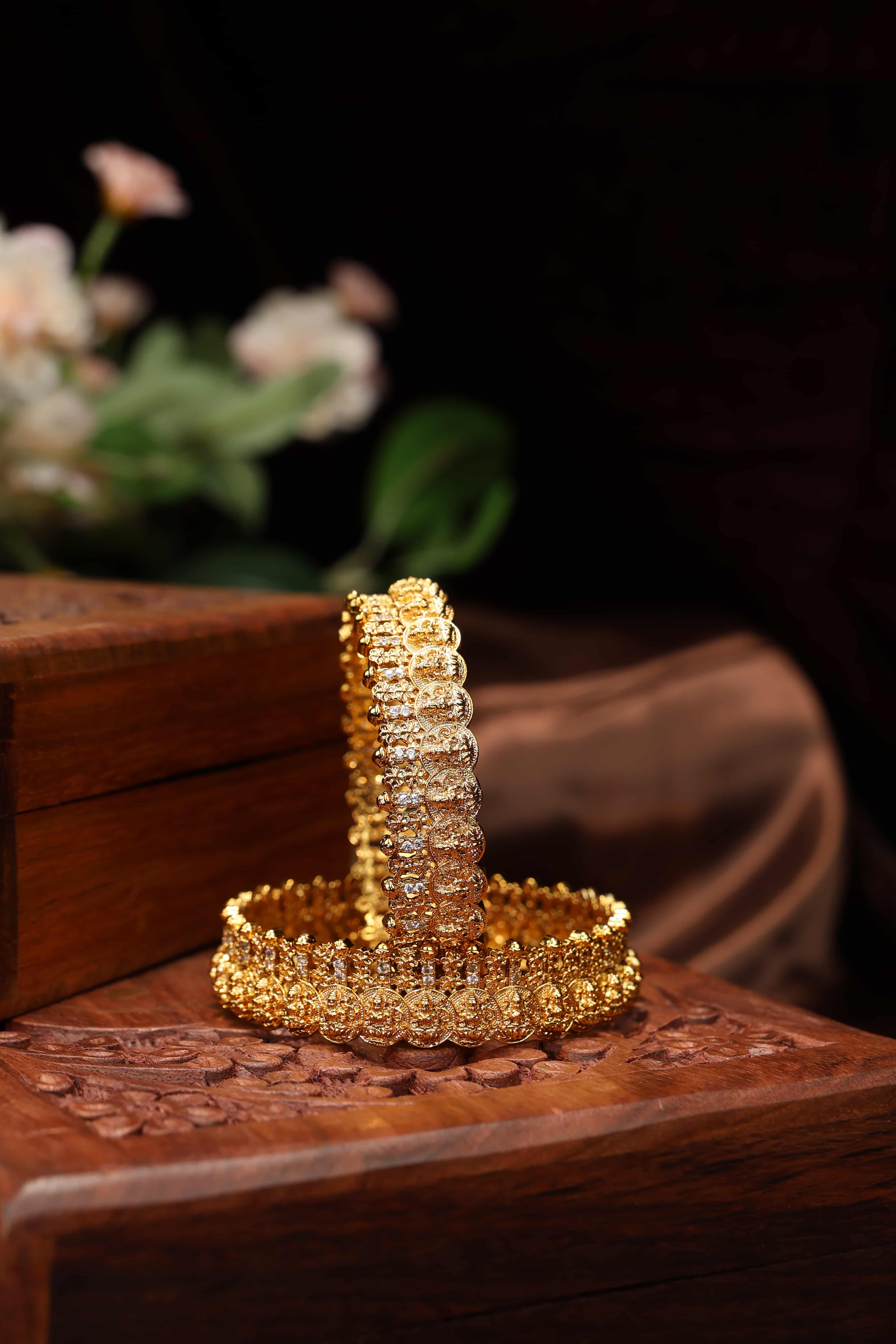Lakshmi coin bangles antique-2pcs