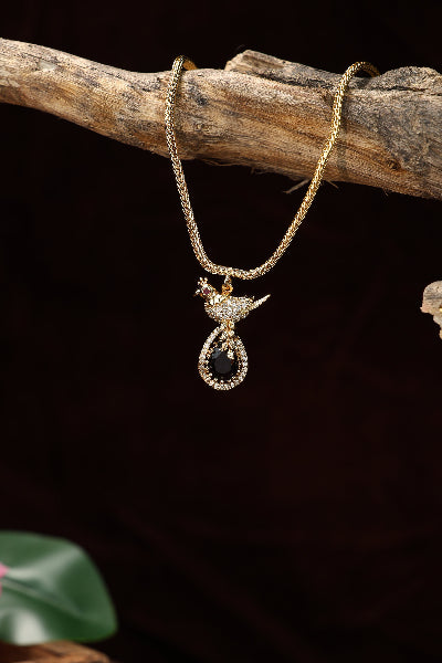 Cute bird motti attigai with Cz stone