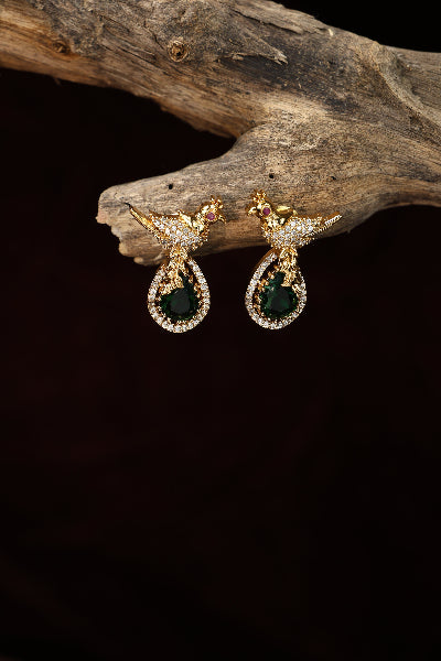 Cute bird motti attigai with Cz stone
