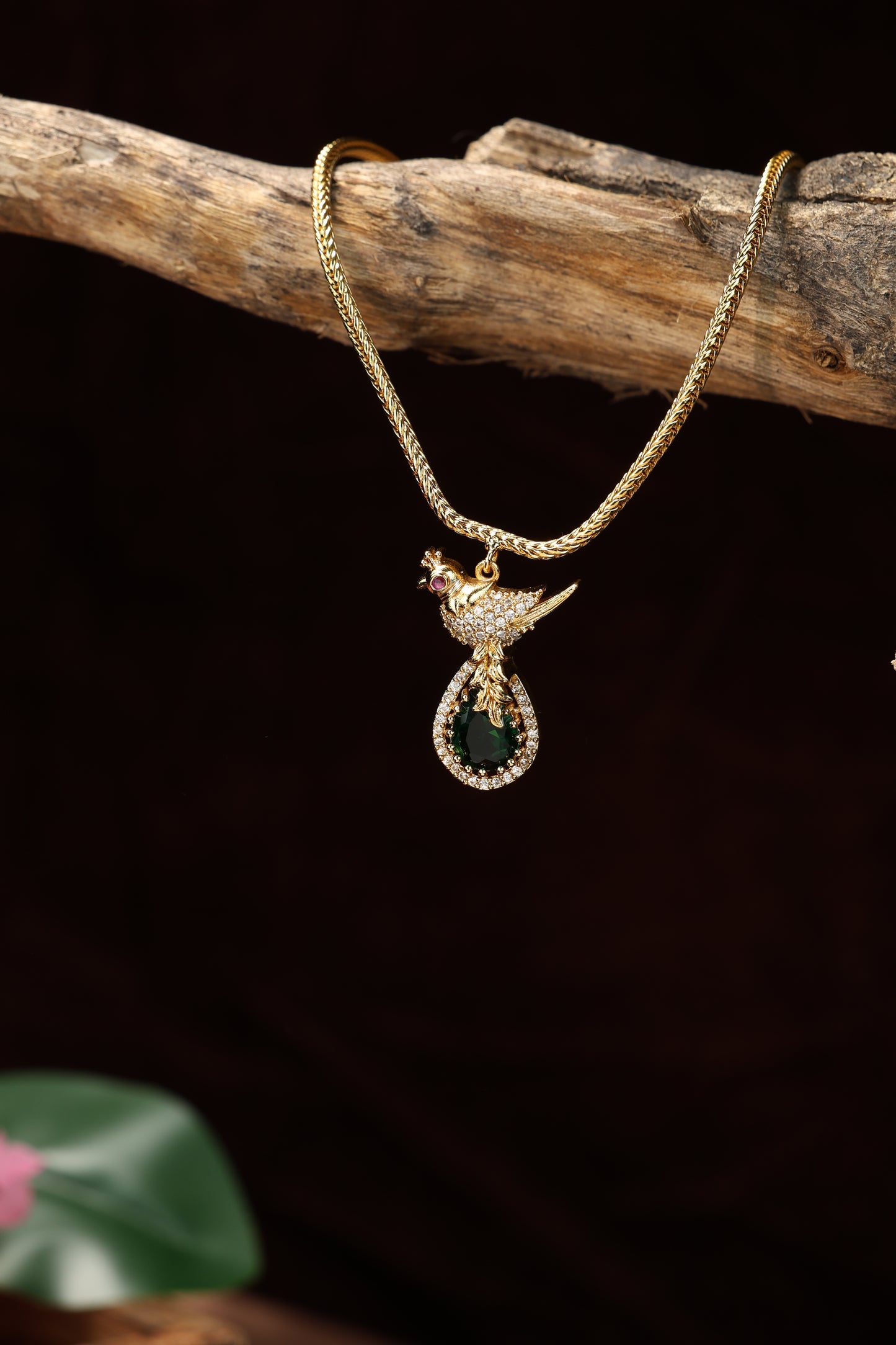 Cute bird motti attigai with Cz stone