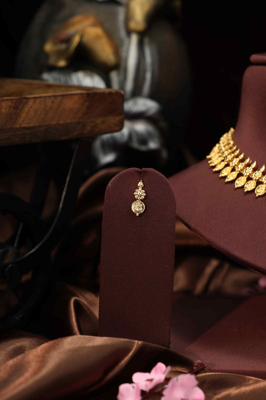 Cute lakshmi coin neclace with studs