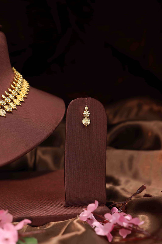 Cute lakshmi coin neclace with studs