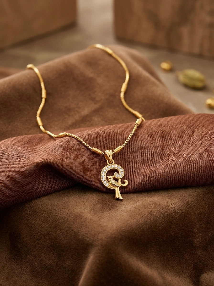 Micro gold plated chain with pendant