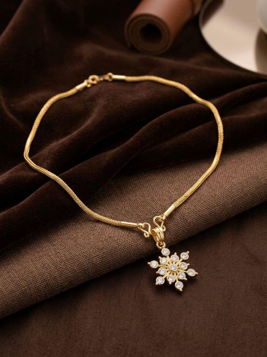 Micro gold plated chain with pendant