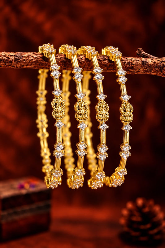 Lakshmi with stone bangles- 4 pcs