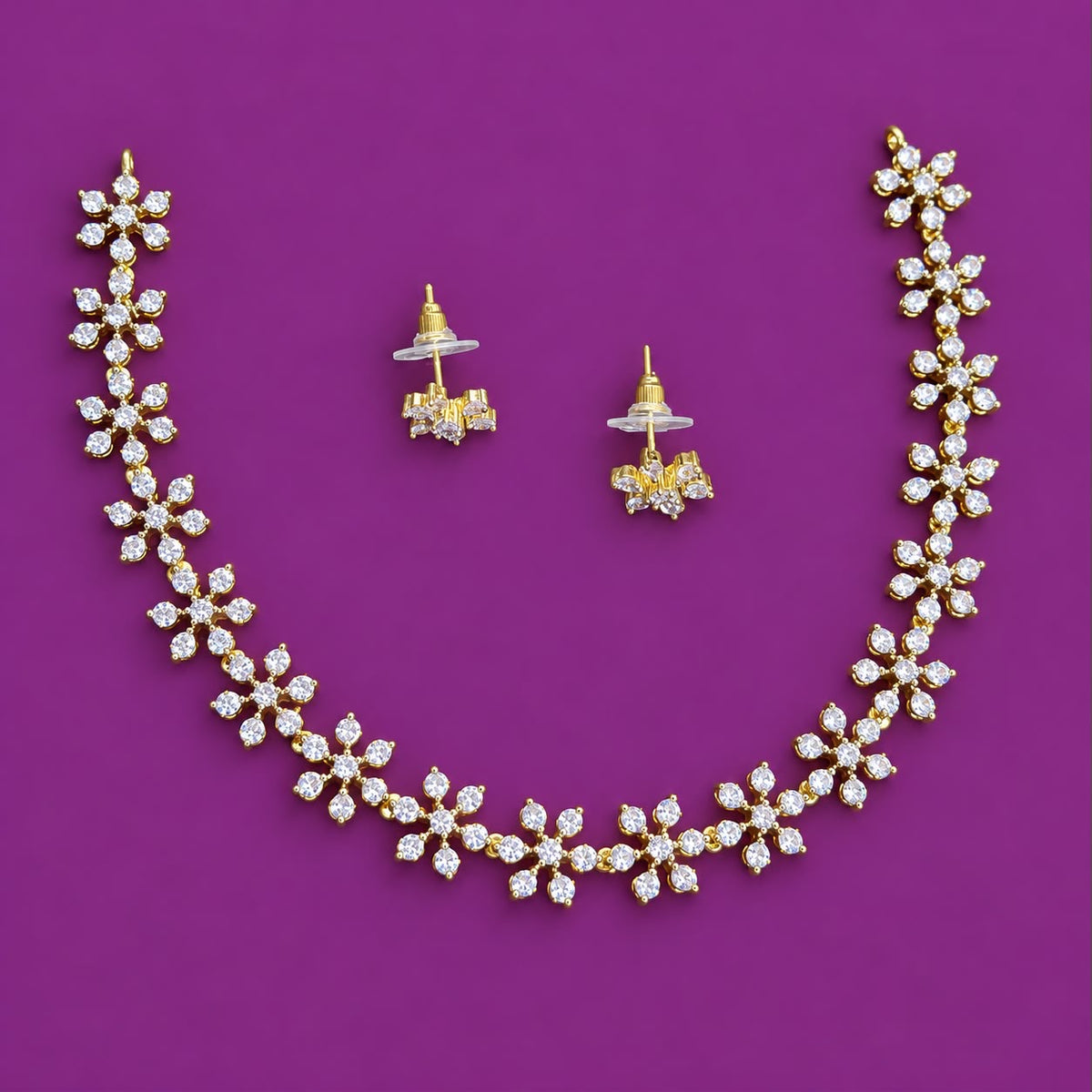 Gj polish star type necklace with earrings