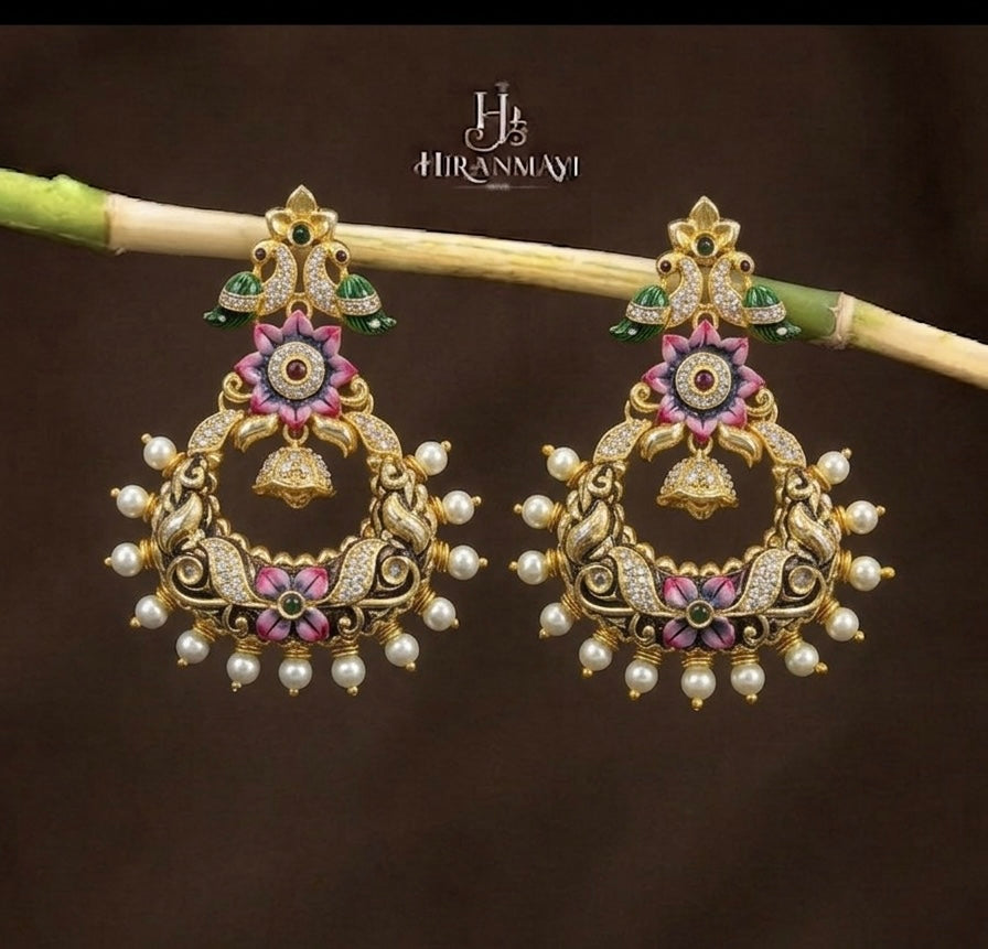 Celebrity inspired Meenakari earrings