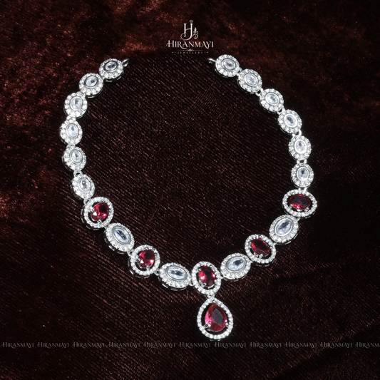 Ruby stone studded necklace