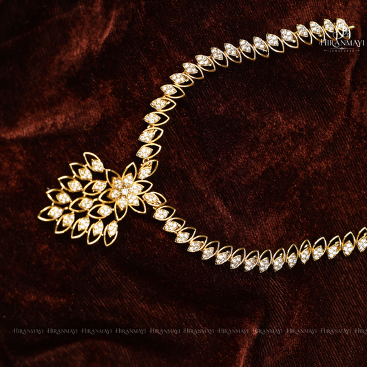 American diamond drop like stone studded necklace