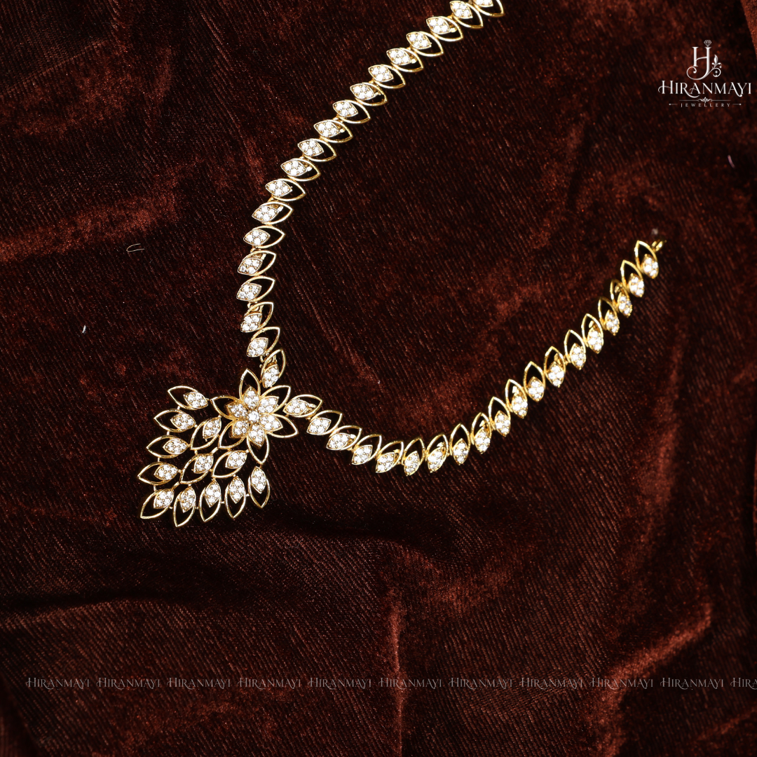 American diamond drop like stone studded necklace