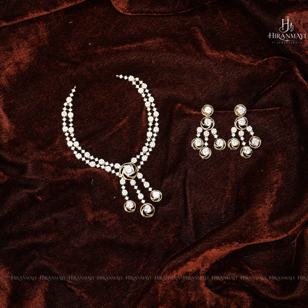 American diamond 2 layer necklace