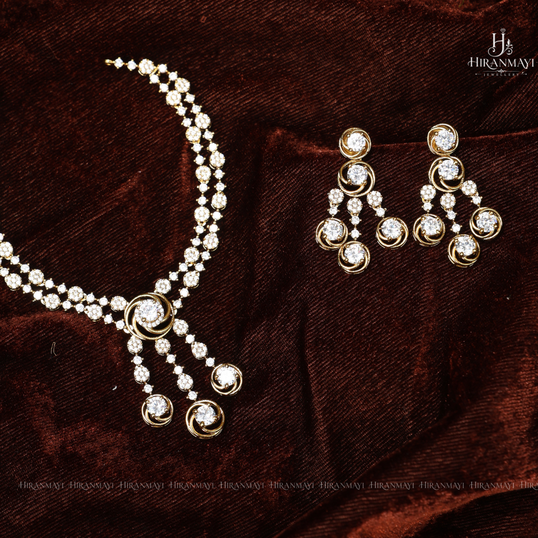 American diamond 2 layer necklace
