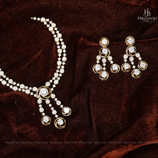 American diamond 2 layer necklace