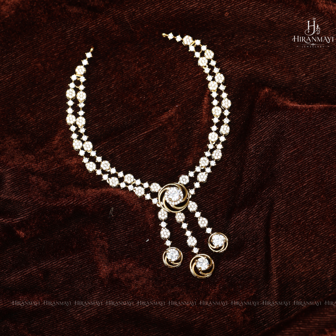 American diamond 2 layer necklace
