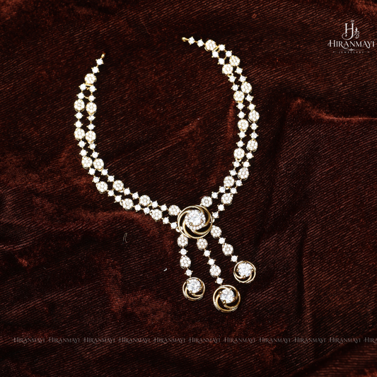 American diamond 2 layer necklace