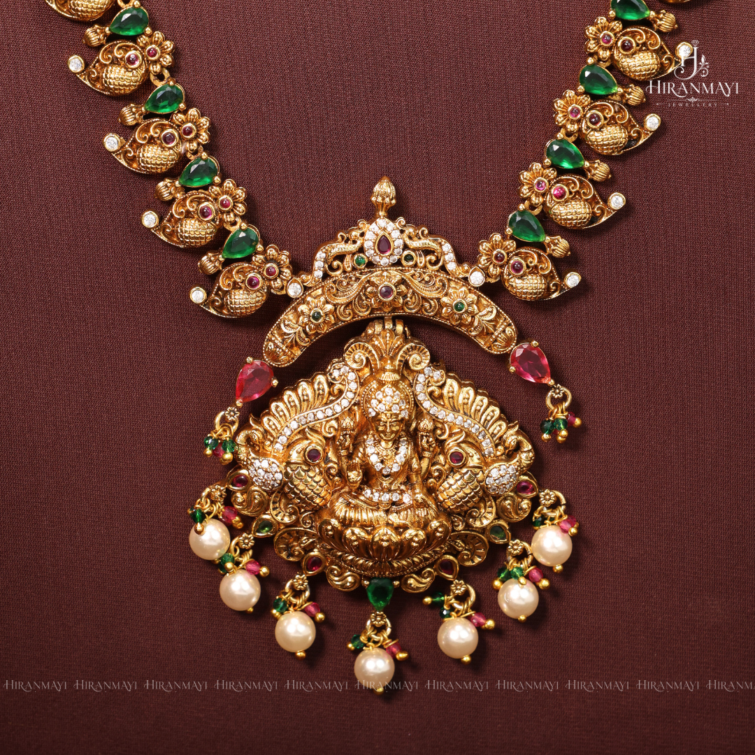 Jadau kundan middle antique necklace