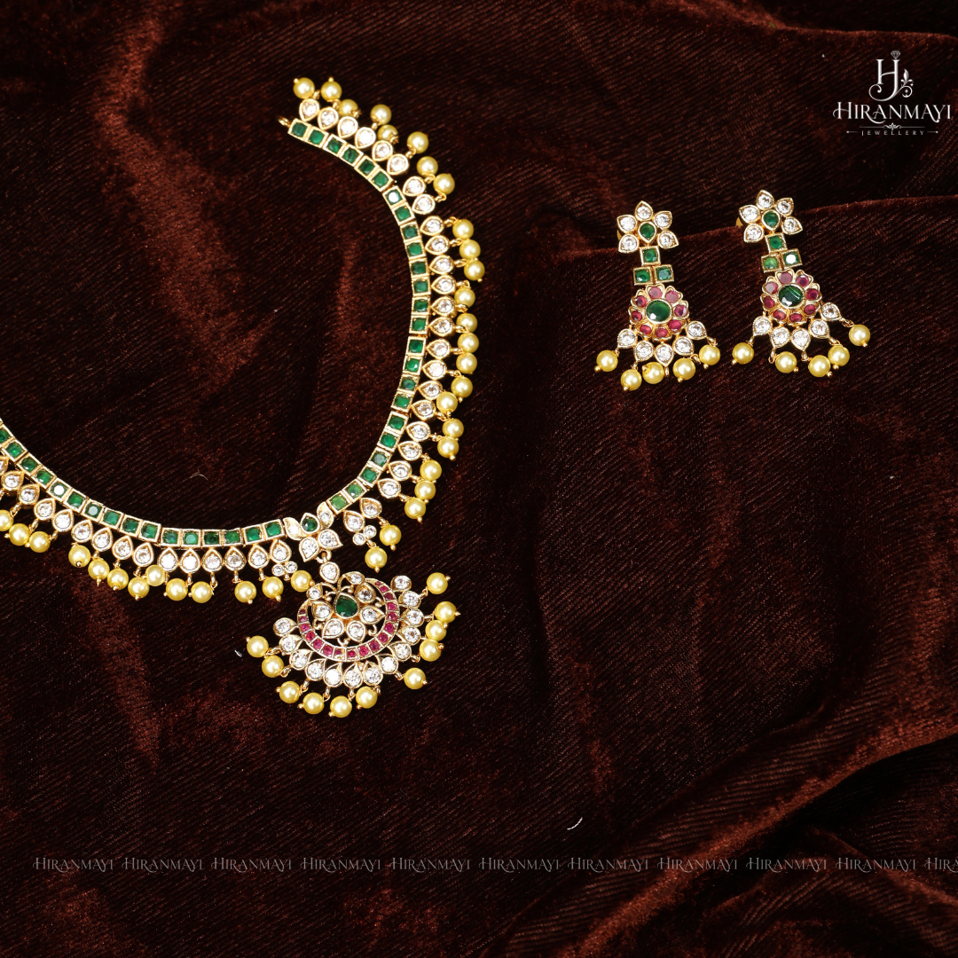 Guttapusulu chocker necklace with Kundan stones