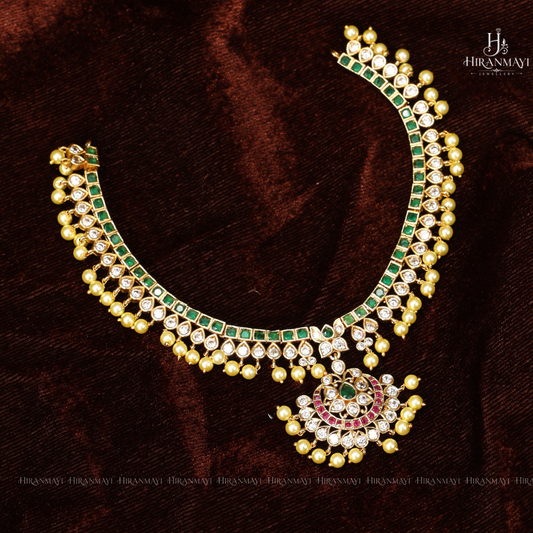 Guttapusulu chocker necklace with Kundan stones