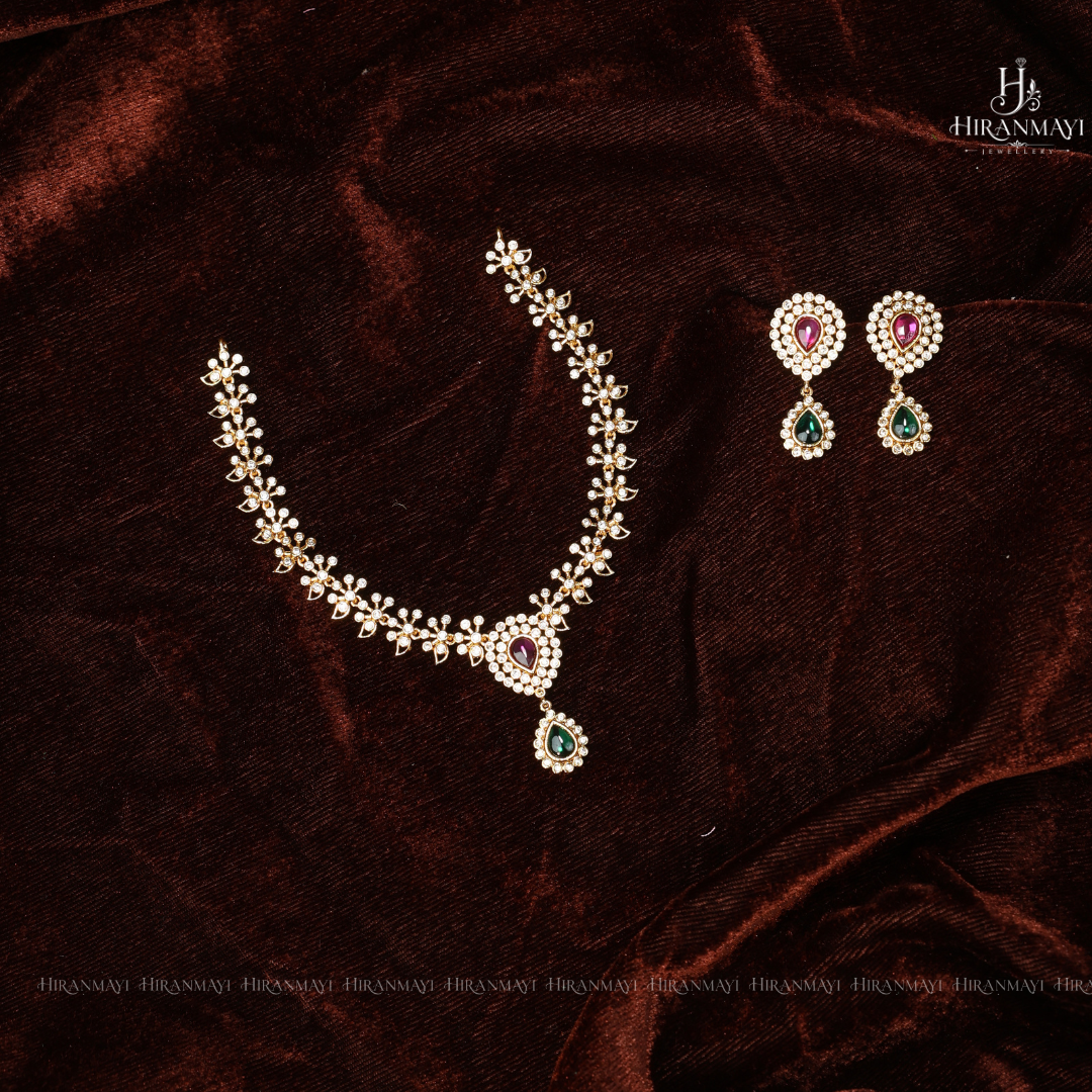 Polki diamond replica necklace