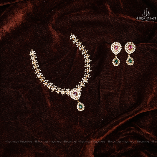 Polki diamond replica necklace