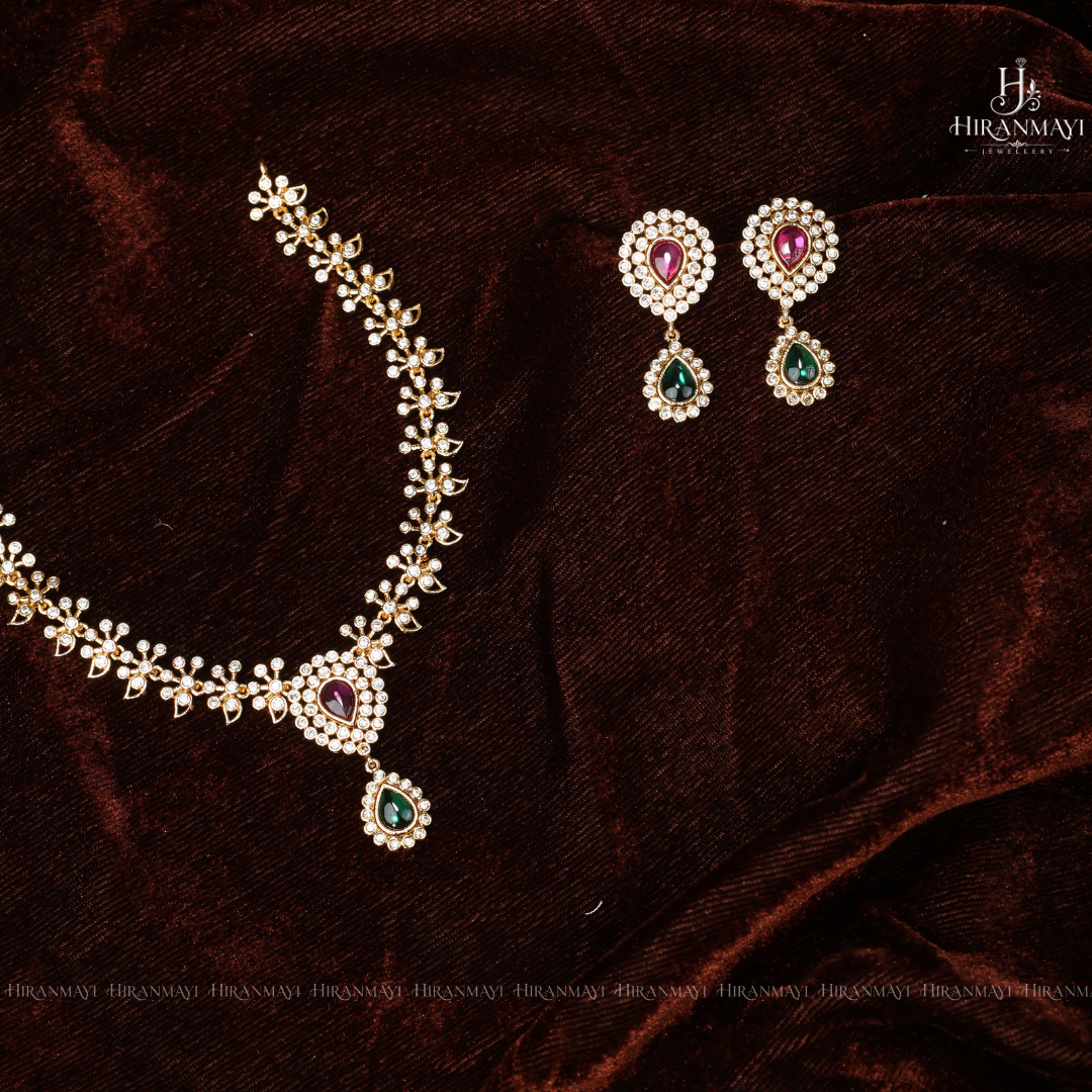 Polki diamond replica necklace