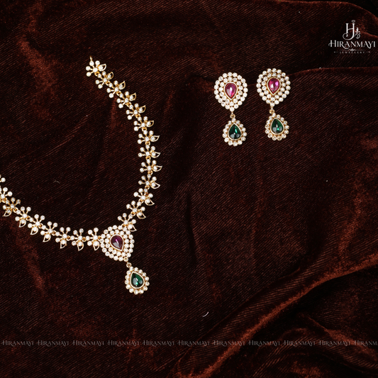 Polki diamond replica necklace