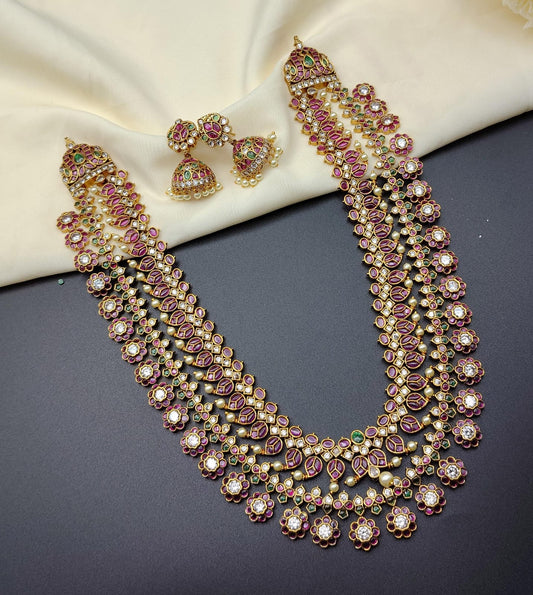 Bold two layers kemp stone haram with jumka