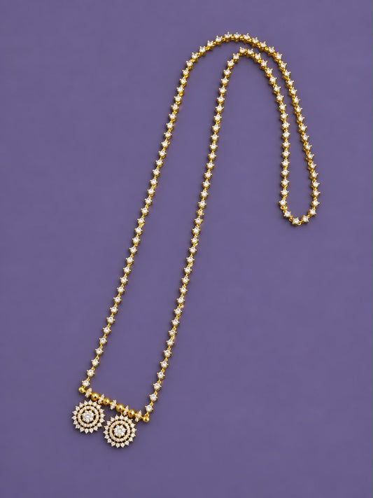 Diamond replica long chain with pendant
