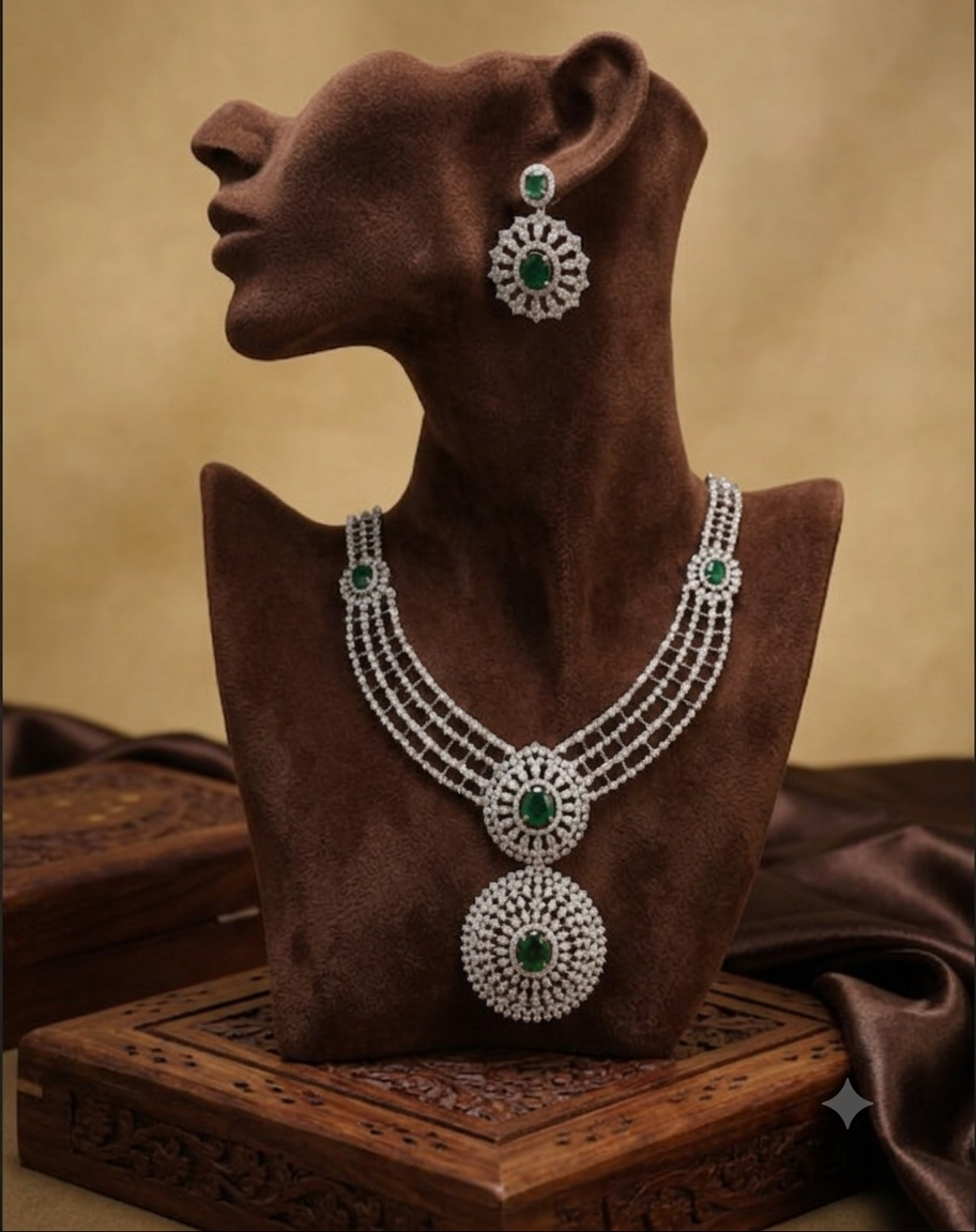 American diamond Gj polish necklace