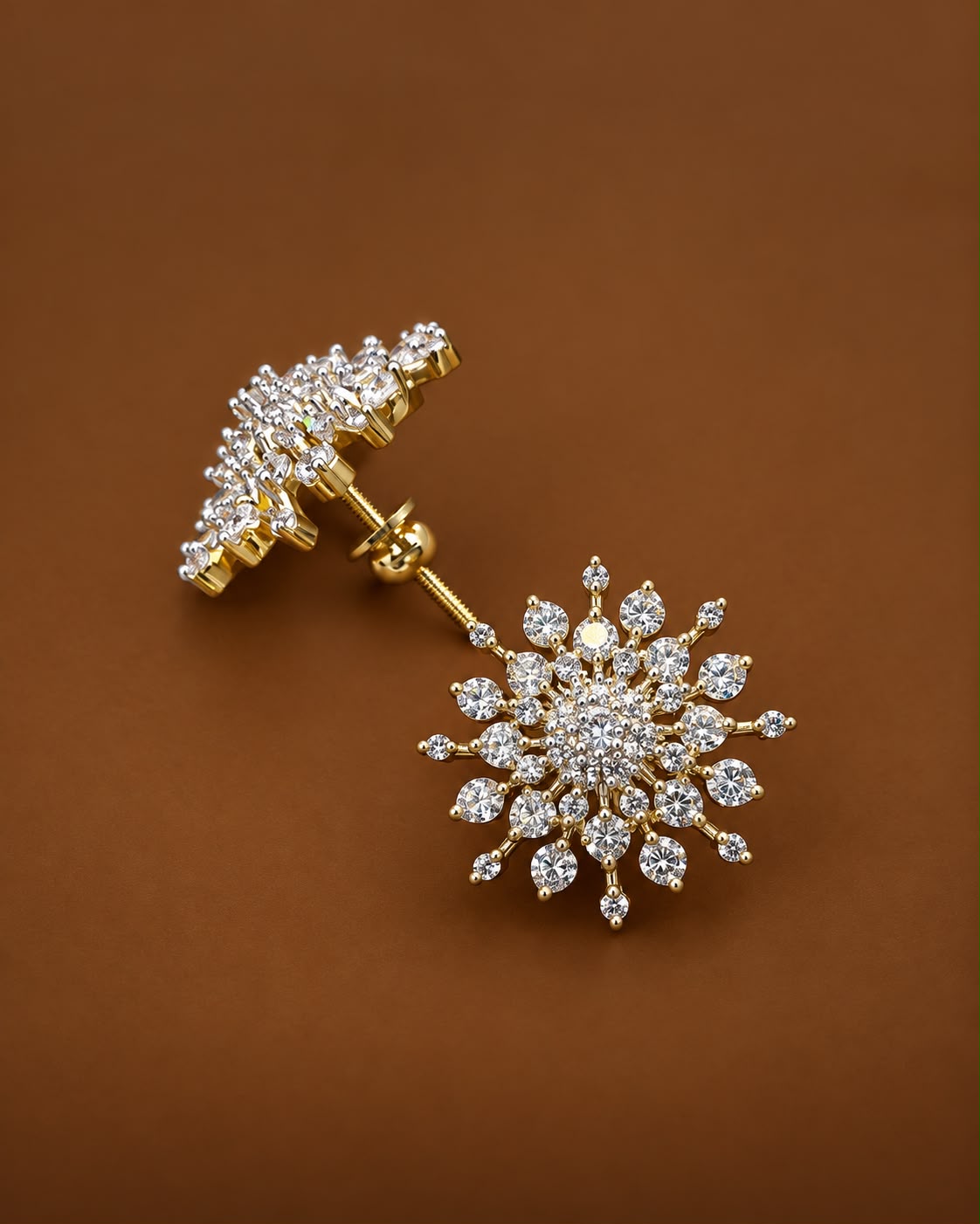 Diamond earrings with Bombay screws