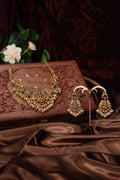 Antique bridal necklace with gold Lakshmi motif